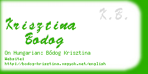 krisztina bodog business card